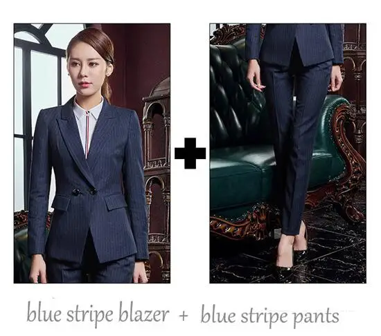 blazer and pants Женский блейзер в полоску, костюмы для офисных леди, одежда для работы, Shitsuke, темперамент, женский костюм, Большой размер, Офисная форма, дизайн для женщин - Цвет: blazer and pants