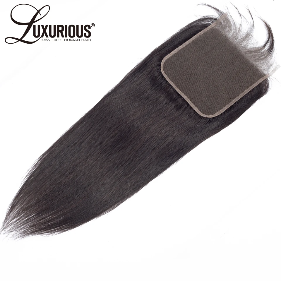 Прямые перуанские волосы Remy с глубоким вырезом 6*6 кружевной застежкой отбеленные