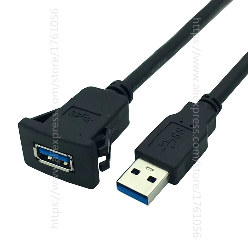 Квадратный с отдельным портом, USB 3,0 USB 2,0 панель флеш-монтажный Удлинительный кабель с пряжкой
