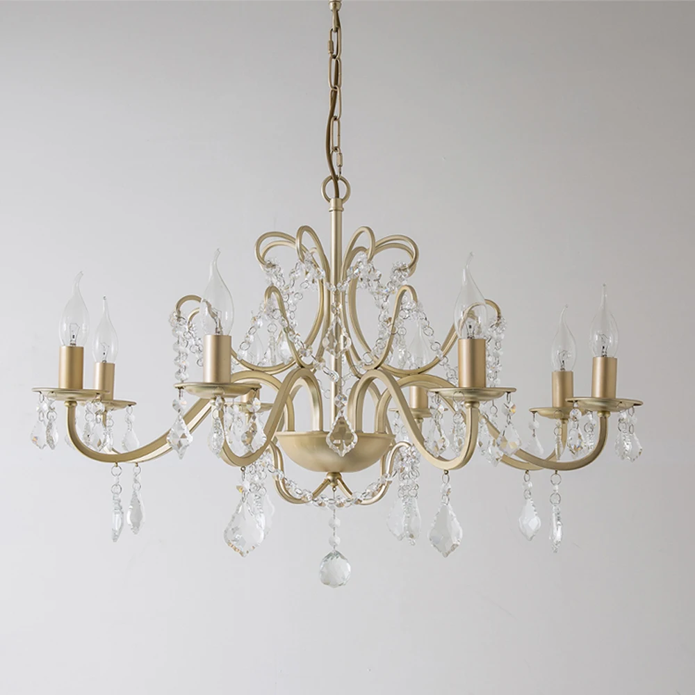 Роскошный Золотой хрустальные люстры Lampadario AC110V 220v Обеденная Спальня ручек на