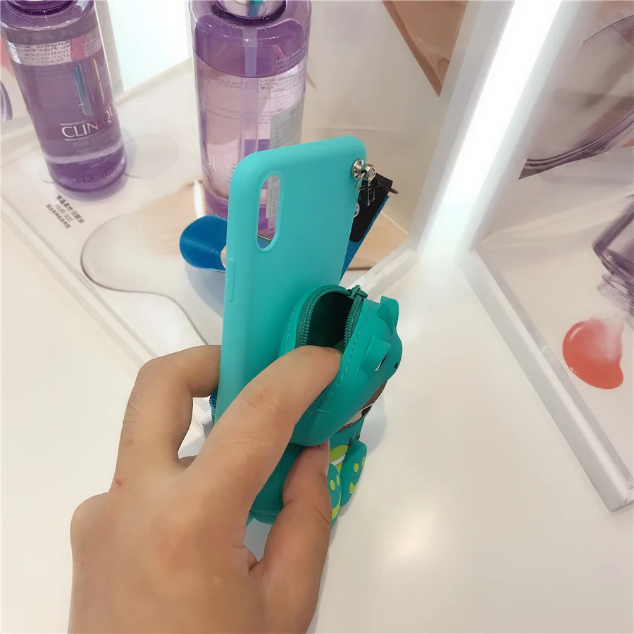 Чехол-кошелек на молнии с рисунком для телефона iPhone 5, 5S, 6, 6s Plus, 7, 8 Plus, X, XR, XS, 11 Pro, Max, мягкий силиконовый кошелек для монет, кошелек, сумка, чехол