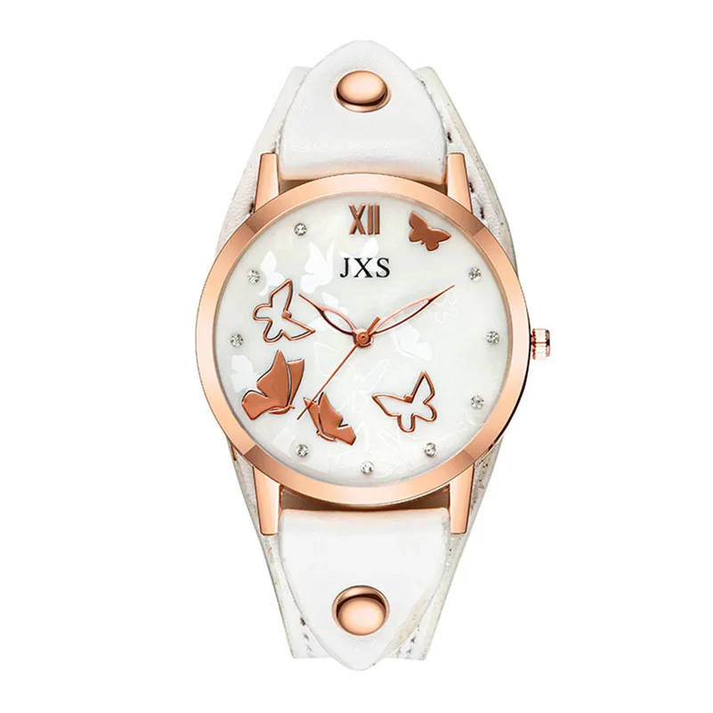 

Women Watches Fashion Leather Belt Quartz Ladies Wristwatch Luxury Butterfly Printing Female Watch Women Clock reloj mujer /C