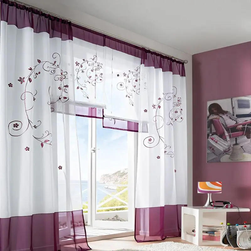 A purple140x260cm Новинка, разные размеры, тюлевые занавески на окно для гостиной, спальни, кухни, современные оконные цветные занавески из вуали, новые - Цвет: A purple140x260cm