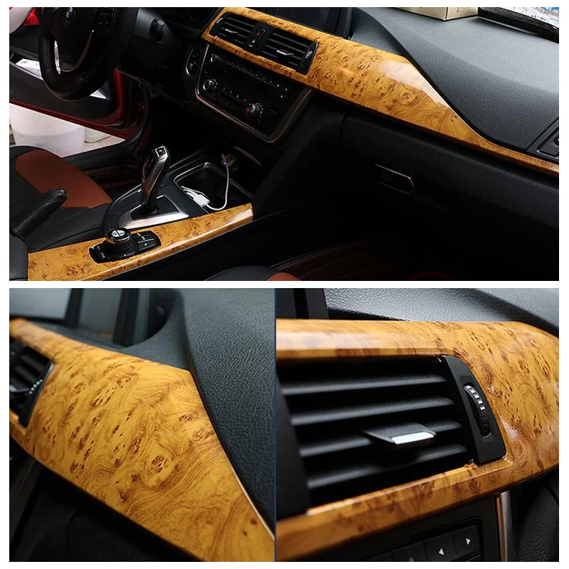 30x200cm Car body Stickers Wood Grain Premium Vinyl Roll Film Interior Decoration For BMW volkswagen VW golf 4 5 Opel Toyota | Автомобили