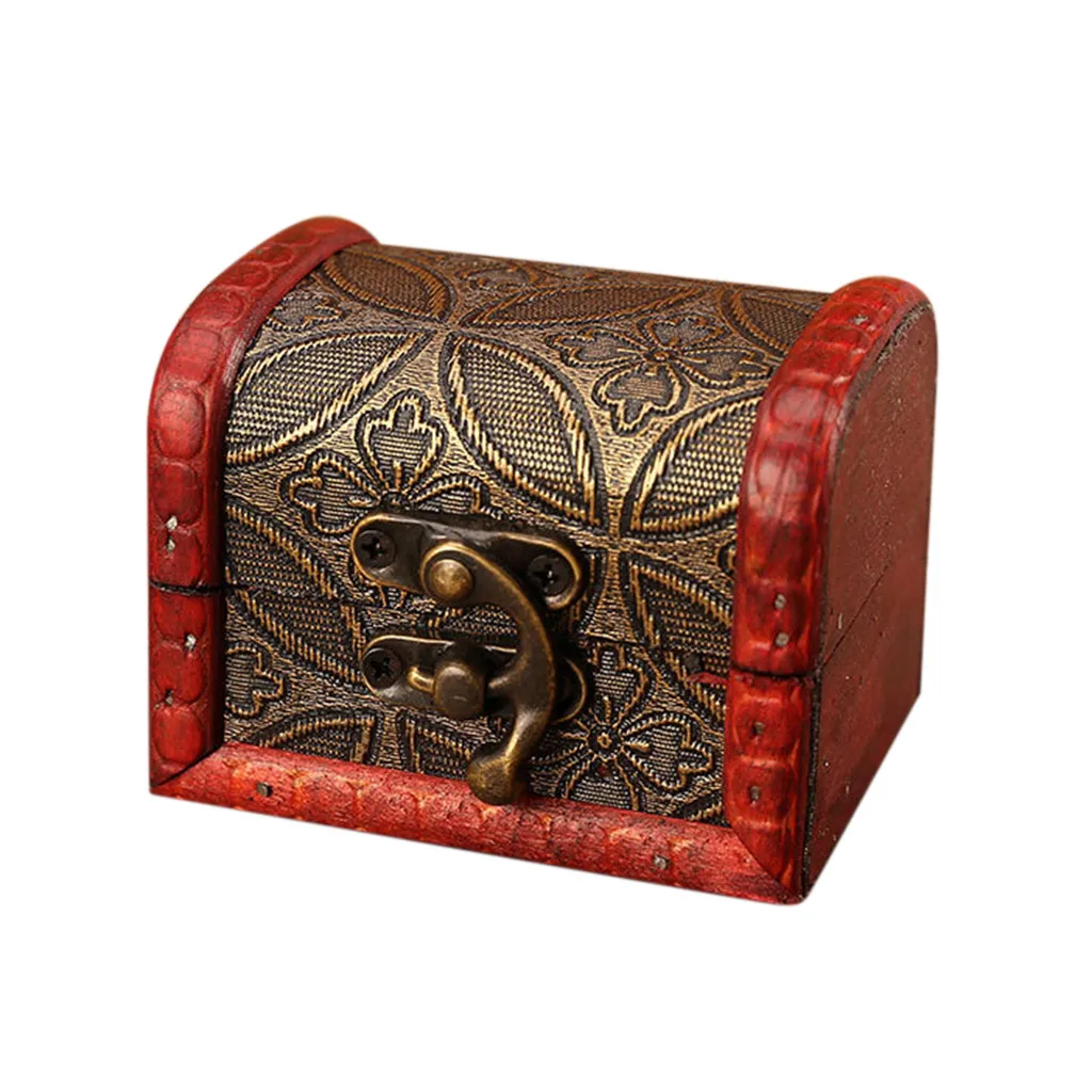 Шкатулка для ювелирных украшений винтажная деревянная коробка ручной работы с