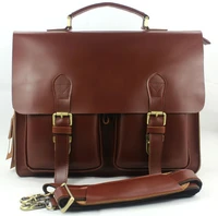 wholesale high class genuine leather briefcase portfolio men briefcase leather business bag 14laptop bag tote office bag male
