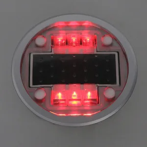 Red Constantly ON IP68 водонепроницаемый алюминиевый чехол на солнечных батареях дорожный светильник-гвоздик Светоотражающая наземПредупреждение льная лампа - Цвет: Red Constantly ON