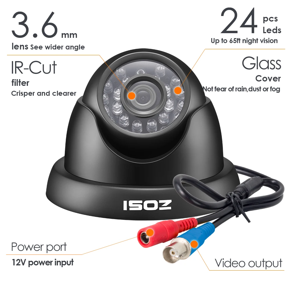 Камера видеонаблюдения ZOSI 1080P 24 светодиода|cctv camera|ir cutcamera ir cut |