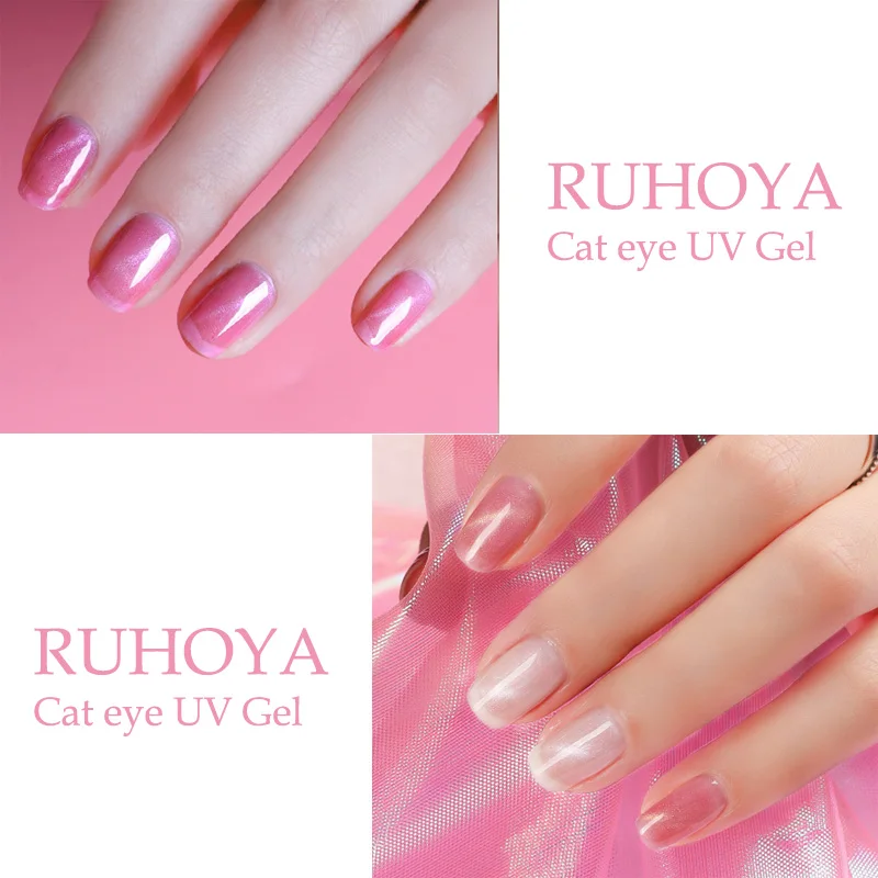 Ruhoya 7ml Red Fire Nail Design Gel Varnish Soak Off Uv Led 3D Magnetic Effect Cat Eyes Enamel Permanent Polish | Красота и здоровье