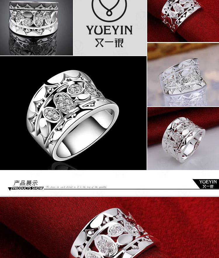 2021 Real Anillos Rings Ring Crossed 925silver Fingers Crystal from Austrian Paving Deluxe Hot Princess Married Women Jewelry | Украшения и