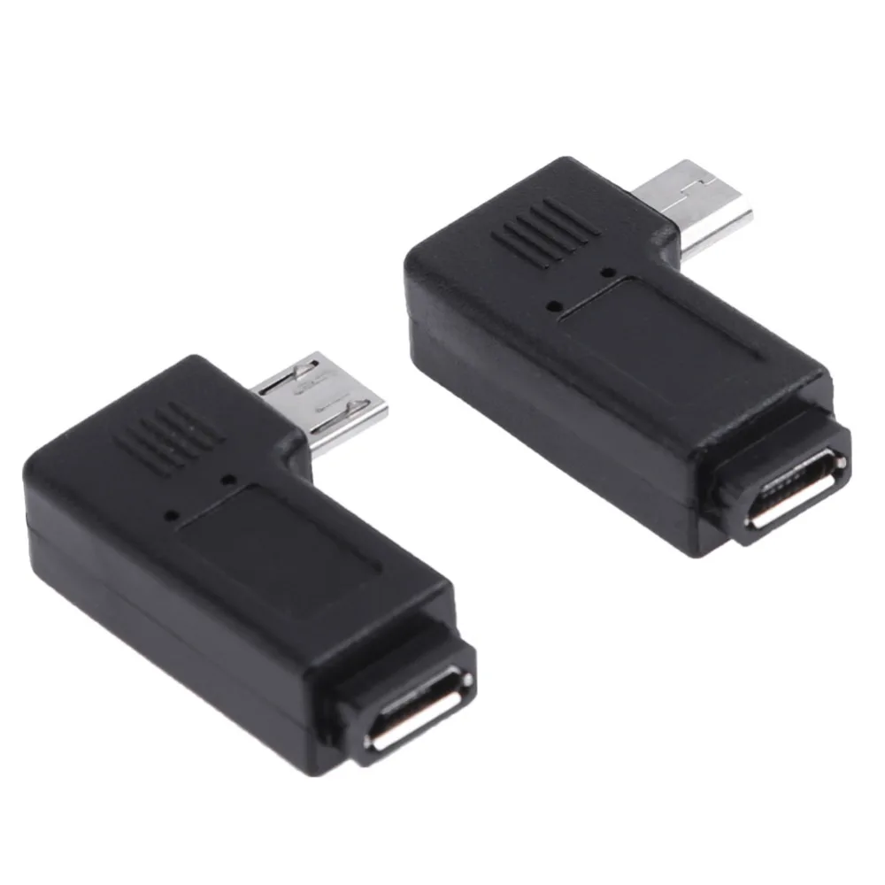 2 шт. 90 градусов прямоугольный переходник Micro USB мама папа L образный адаптер
