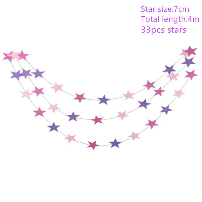 star banner purple 4 м модные настенные бумажные гирлянды со звездами на день рождения, свадьбу, баннер, растяжка, декор для невесты, для свадебной вечеринки, Вымпел, флажки из мешковины - Цвет: star banner purple