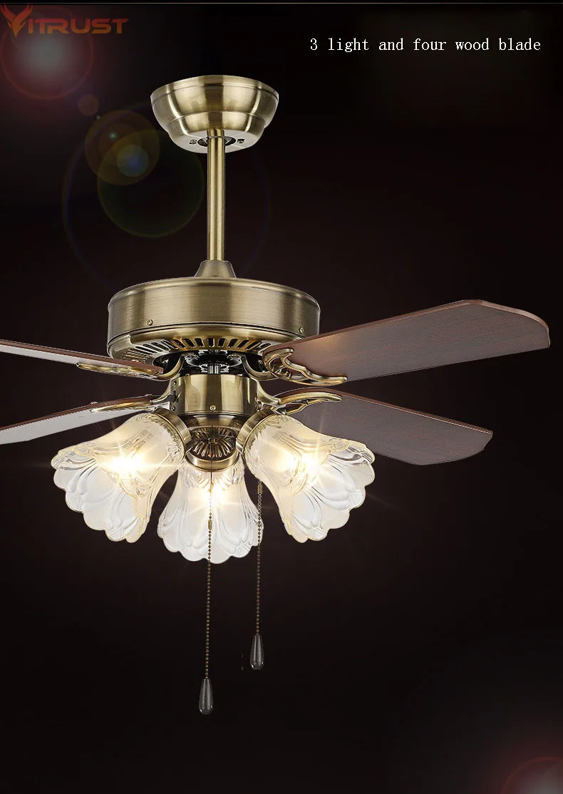 Современный потолочный вентилятор Vitrust светодиодная люстра с деревянными