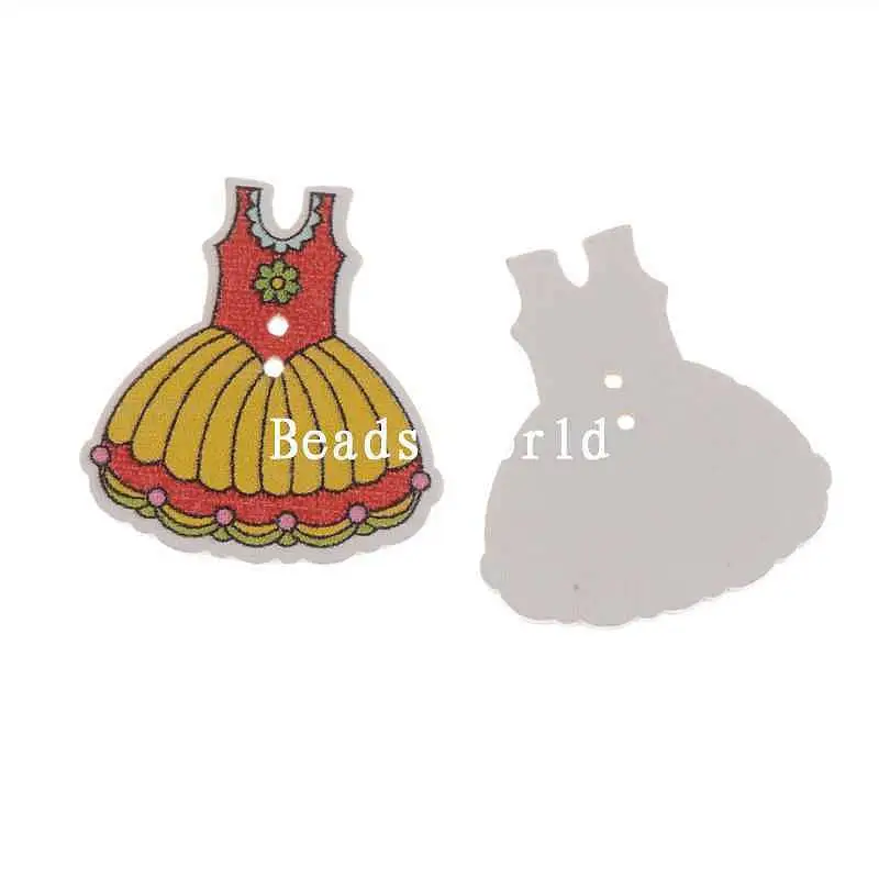 Распродажа 100 шт смешанные платья принцессы деревянные декоративные пуговицы