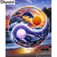 dispaint diy 5d diamond painting animal dolphin full diamond embroidery sale picture of rhinestones for festival gifts a10655