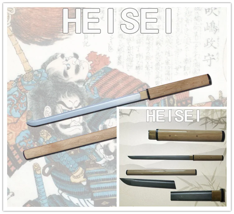Японский Танто меч самурая Настоящее ручной Короткие Катана деревянной ручкой