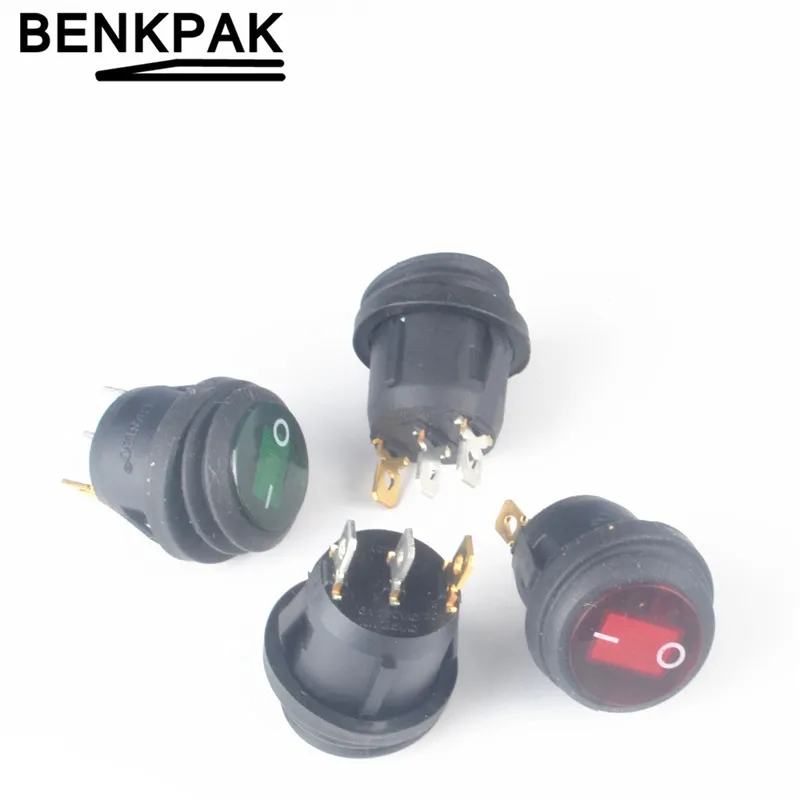 Светодиодный круглые с подсветкой 12V 3pin вкл/выкл кулисный переключатель водонепроницаемый Авто Лодка SPST