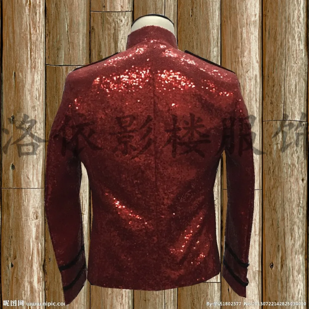 XS 5XL новинка 2017 Мужская одежда модный тонкий костюм BIGBANG диджей с красными