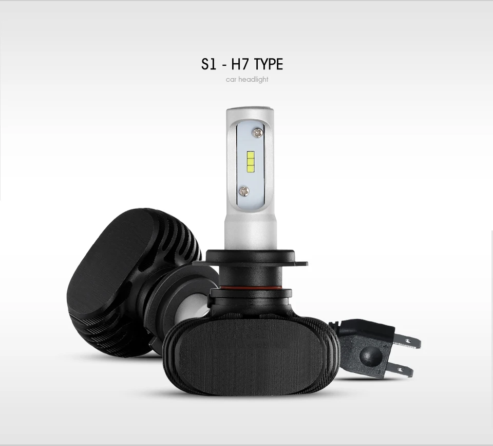 Auxmart S1 серия Hi-Lo луч H4 светодиодный фонарь для автомобиля 6500K светодиодный H7 передние лампы H11 Светодиодный 9005 9006 Автомобильные фары 12 В 50 Вт безвентиляторный