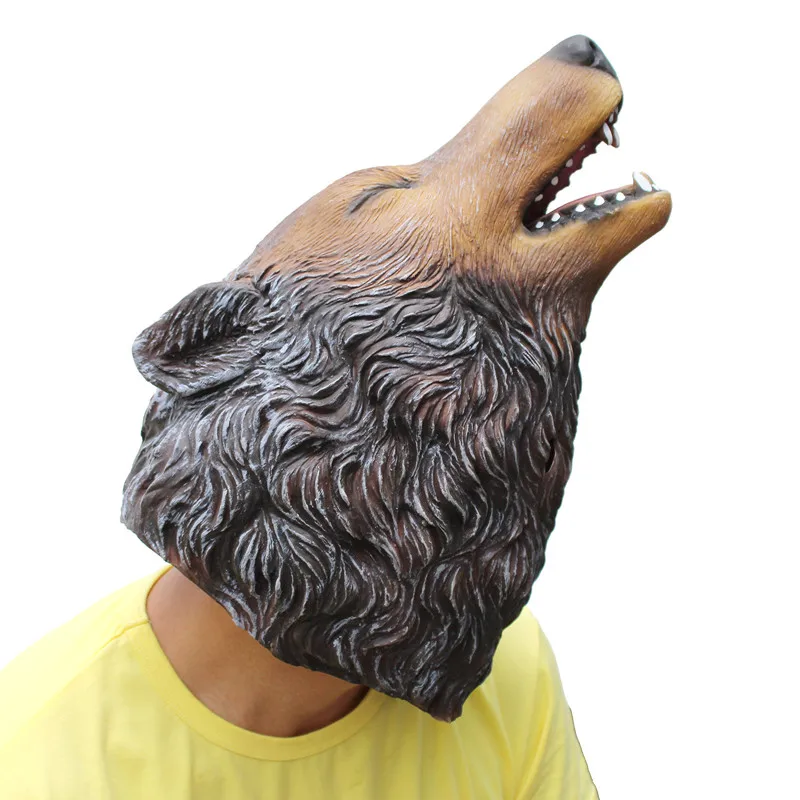 Маска Из Латекса страшного волка дышащая Новинка маска на всю голову для