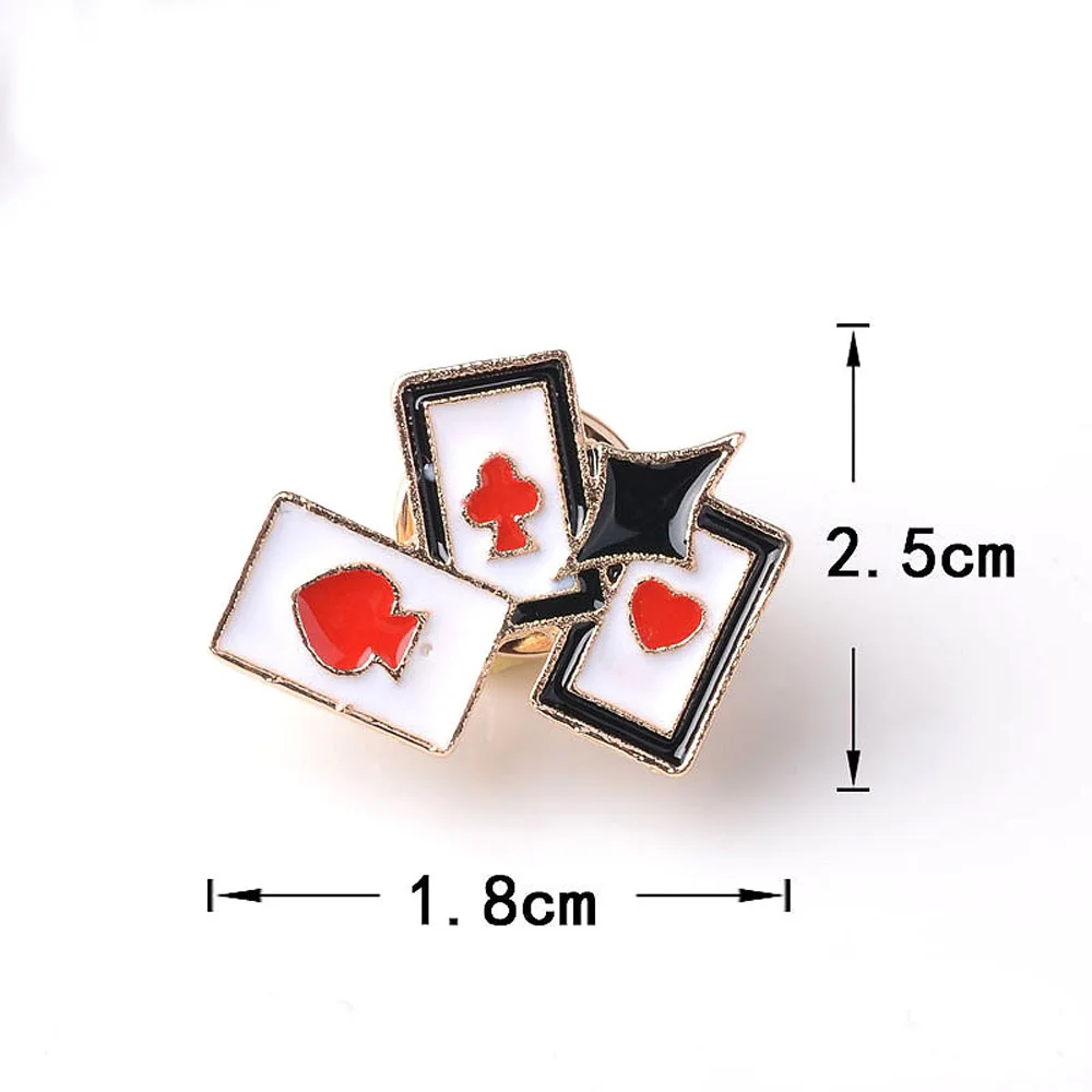 5 шт./лот сплав Волшебный покер шляпа броши значок кнопка джинсовые лацканы