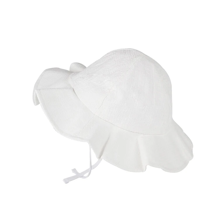 White Spring Модная детская шляпа от солнца, летняя хлопковая Панама, детская пляжная шапочка с широкими полями для девочек, розовый/белый цвет, 1 шт - Цвет: White Spring
