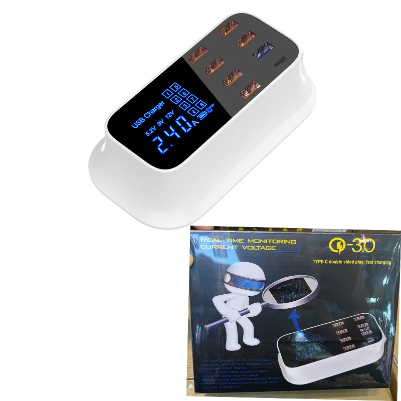 Зарядное устройство QC3.0USB с цифровым дисплеем интеллектуальная интегральная