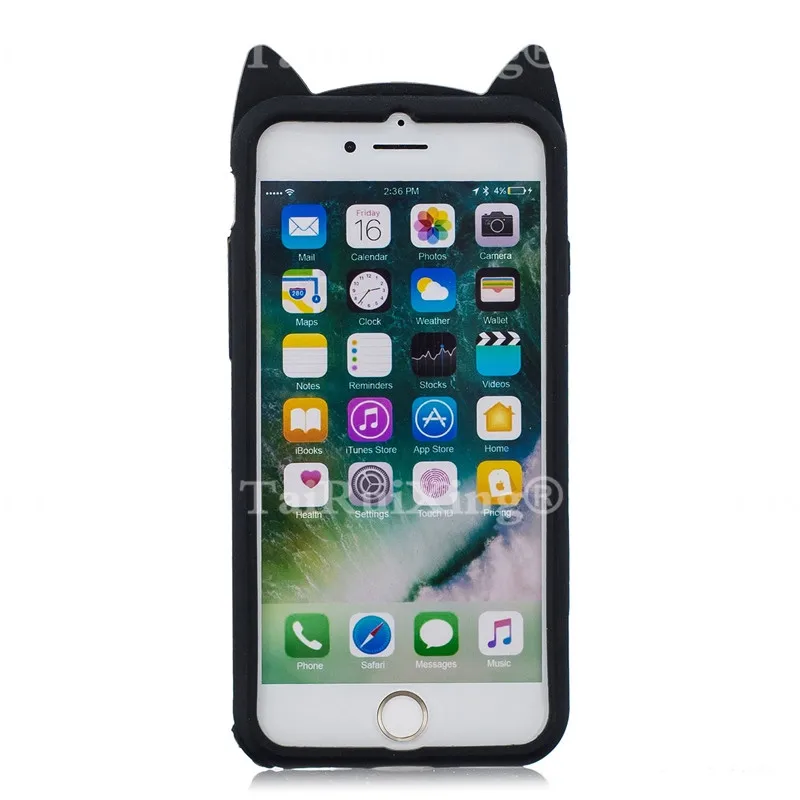 Hot sales! 3D Cute Cat Phone Silicone soft Case Cover For Apple iPhone 6 Plus 6S s 5.5&quot Cases Gel Shell |