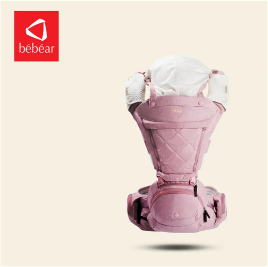 Rose Pink Bebear Кенгуру AX16 0-30 месяцев 4 в 1 младенческой Удобный слинг рюкзак набедренное сиденье кенгуру эргономичный детский ремень - Цвет: Rose Pink