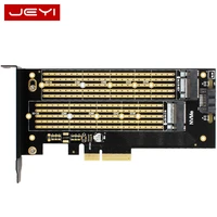 jeyi sk6 server m 2 nvme ssd ngff to pcie x4 adapter m key b key dual add on card suppor pci express3 0 2230 22110 all size m 2
