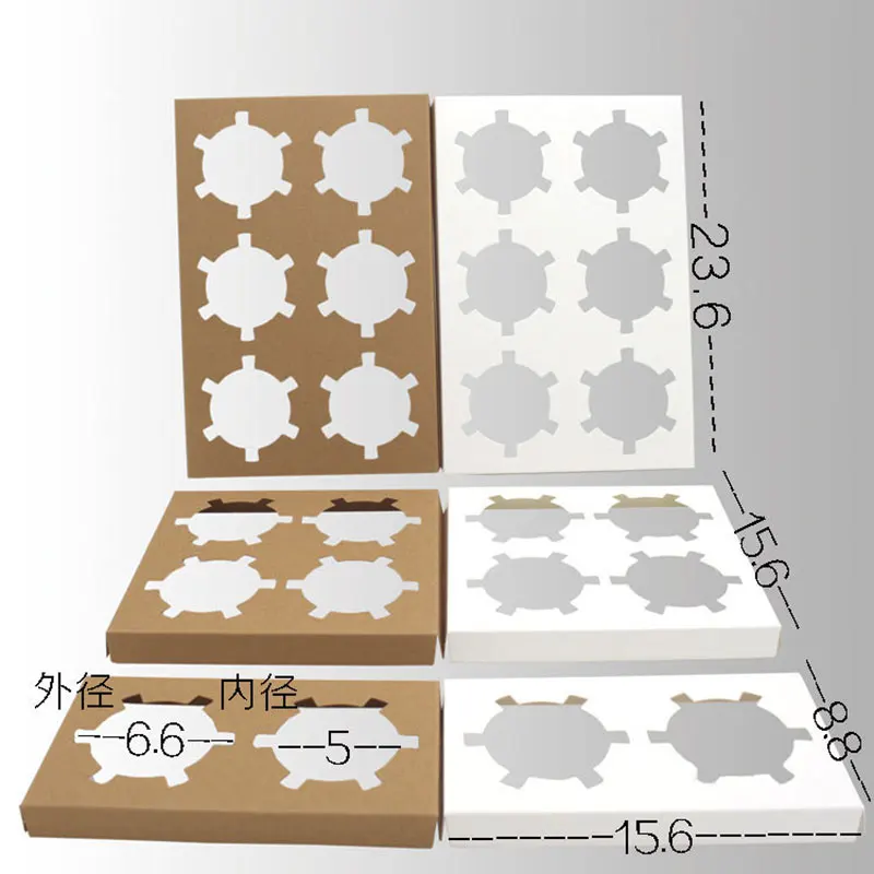 10 шт./лот 2/4/6 отверстия полостей крафт-бумага и белая коробка Маффин кекс