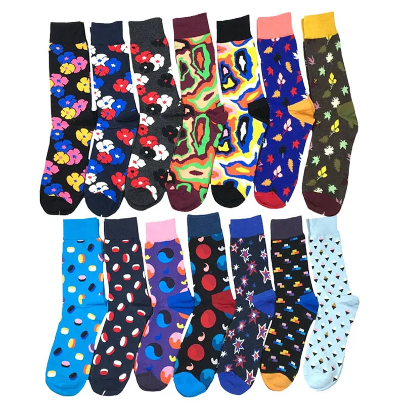 5 пар Новое поступление хлопковые мужские матросские носки с цветочным рисунком