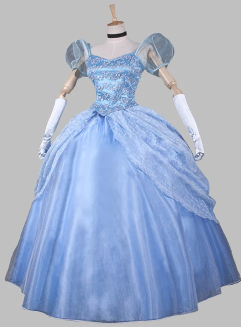 Косплей принцесса Золушка синий костюм для взрослых на Хэллоуин вечернее