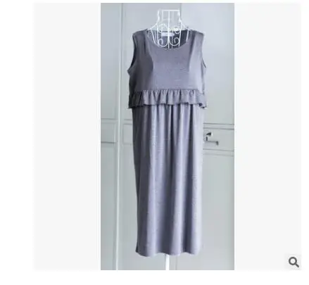 Черное/серое летнее платье для беременных без рукавов грудного вскармливания