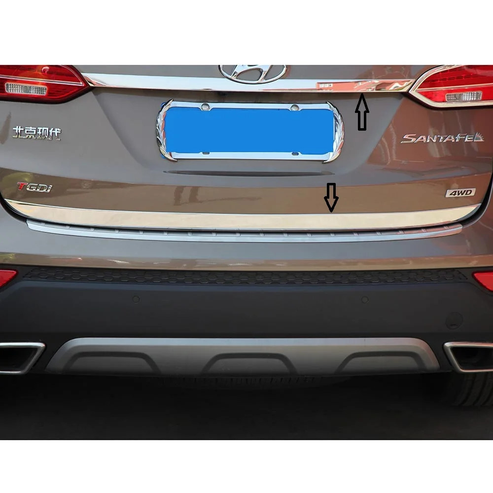 Аксессуары из нержавеющей стали подходят для 2013 hyundai Santa Fe Santafe IX45 Задняя Крышка багажника отделка