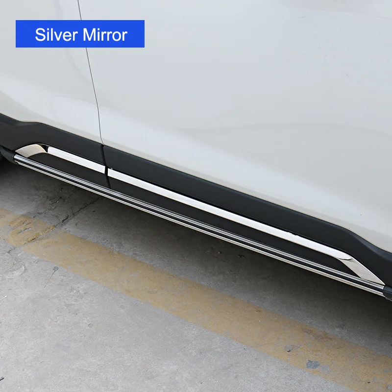Silver Mirror Finish QHCP Автомобильная Боковая дверь обшивка корпуса из нержавеющей стали полосы рамка наклейки стример литье 4 шт. для Subaru Forester автомобильные аксессуары - Название цвета: Silver Mirror Finish
