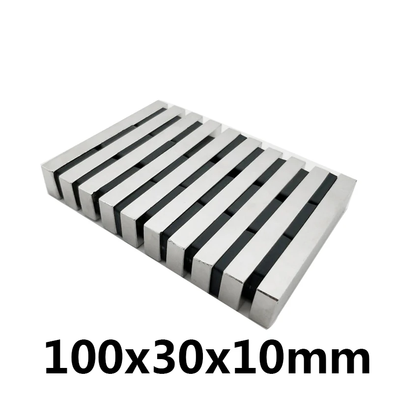 1 шт. 100 мм x 30 10 N35 Сильные стержневые кубические магниты 100x30x10 Редкоземельные