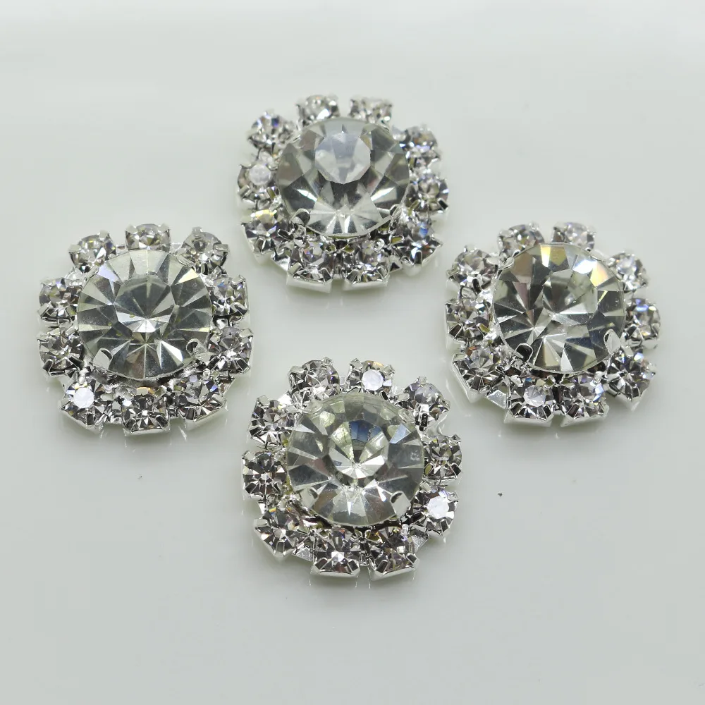 Горячая новинка 10 шт./лот 18 мм плоская задняя прозрачная кристальная Кнопка