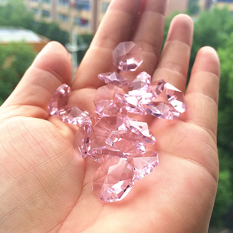 2000 шт. 14 мм восьмиугольные люстры в одном отверстии|colored chandelier prisms|octagonal prismprism color |