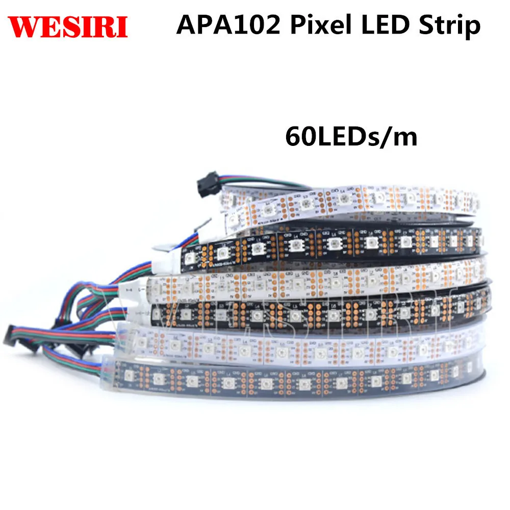 Умная светодиодная Пиксельная лента APA102 SK9822 1 м/5 м 30/60/72/96/144 светодиодов s/Pixels/m