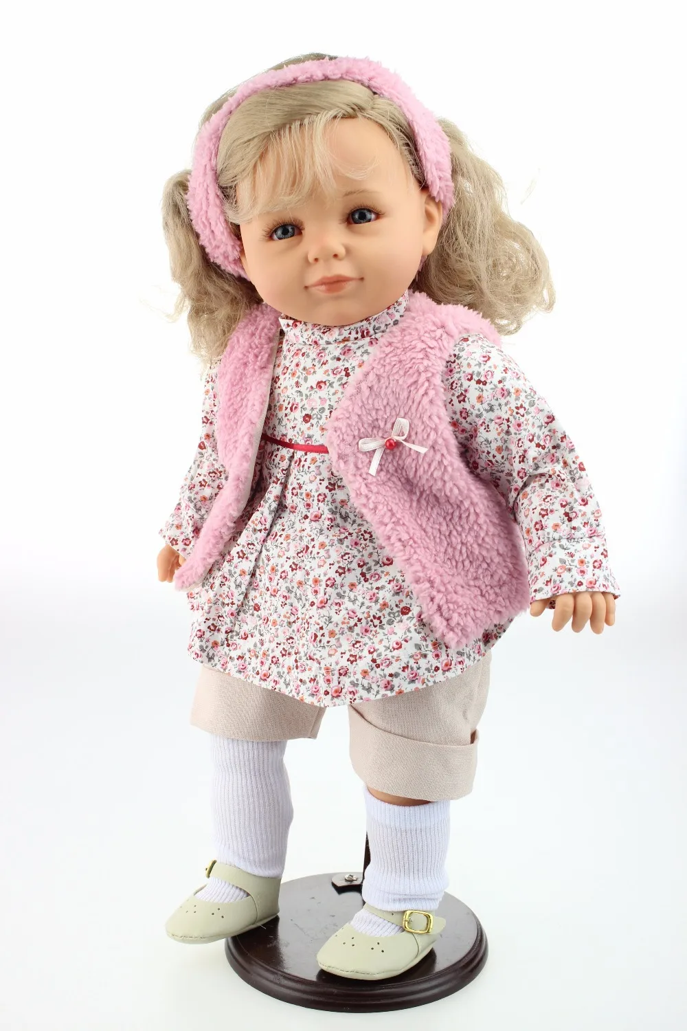 Reborn baby doll 18 дюймов волнистые волосы Реалистичная живая кукла тканевые игрушки