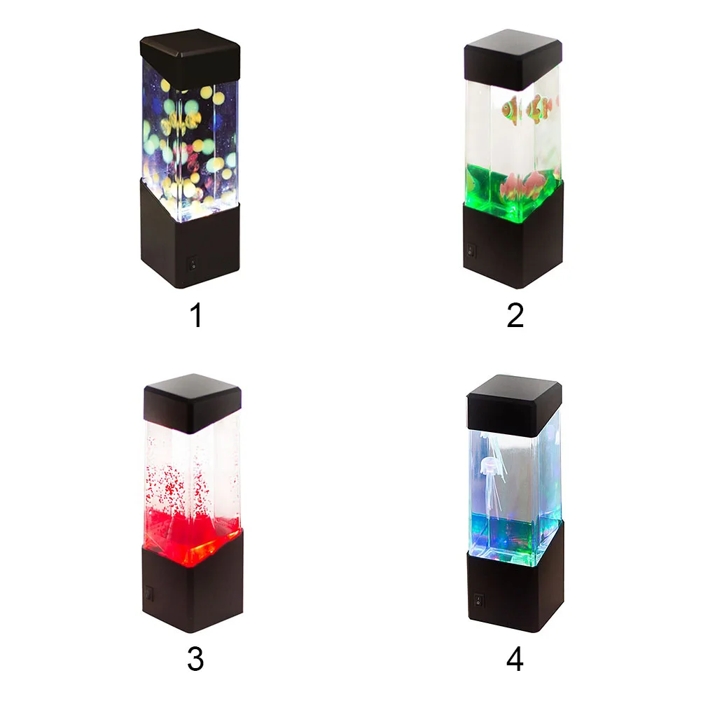 Модные светодиодный Desktop RGB изменение бачок аквариума для рыб загорается