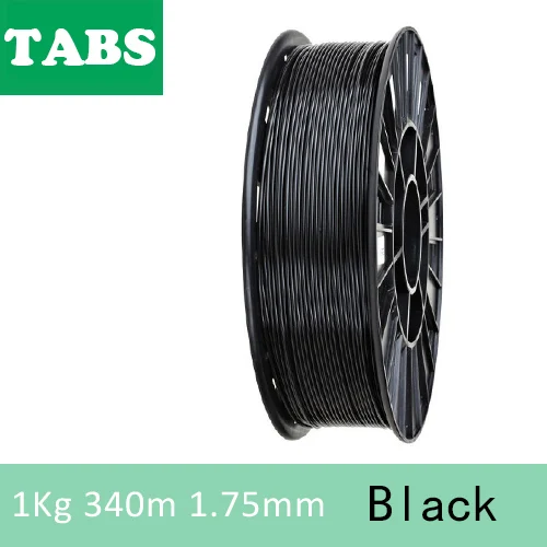Дерево/PETG/TPU = FLEX/нейлон/TABS Филамент пластик YOUSU для 3d принтера ANET ENDER/1 кг 340 м/диаметр 1,75 мм/ из города - Цвет: TABS  Black  1kg
