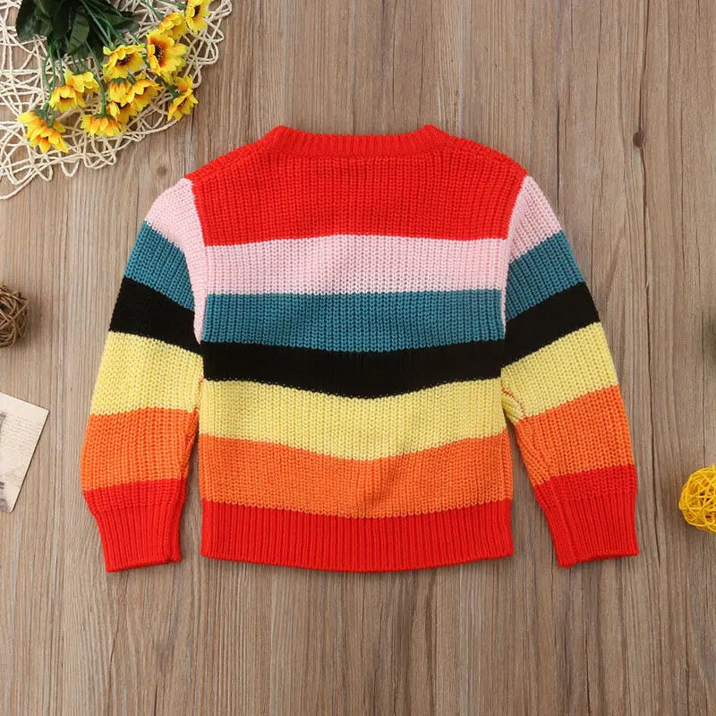 Toddler Kid Girls Sweaters Pullovers Warm Long Sleeve Sweater Knitted Autumn Cute Children Girl Clothing Tops Fashion | Детская одежда