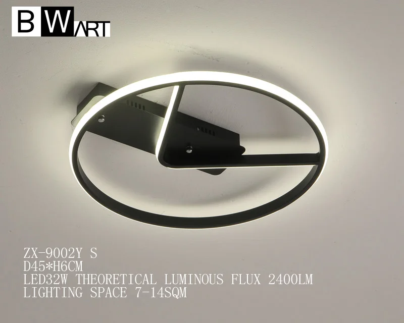 ZX-9002Y D45CM BWART современные светодиодные потолочные лампы, креативный художественный светодиодный светильник для спальни, детской комнаты, гостиной, осветительная лампа - Цвет корпуса: ZX-9002Y D45CM