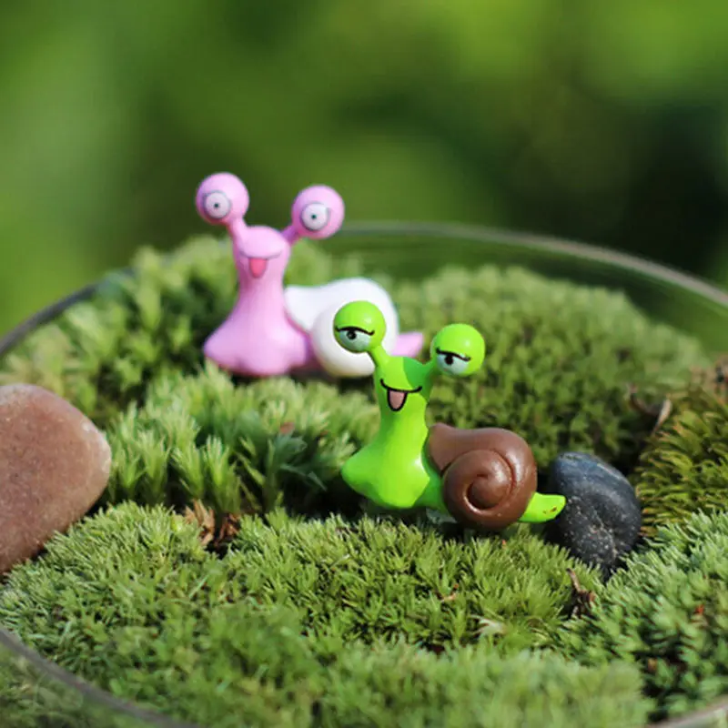 1PC Random Color Miniature Snail 1pcs Figurine Decor Fairy Garden Dollhouse Ornament | Дом и сад