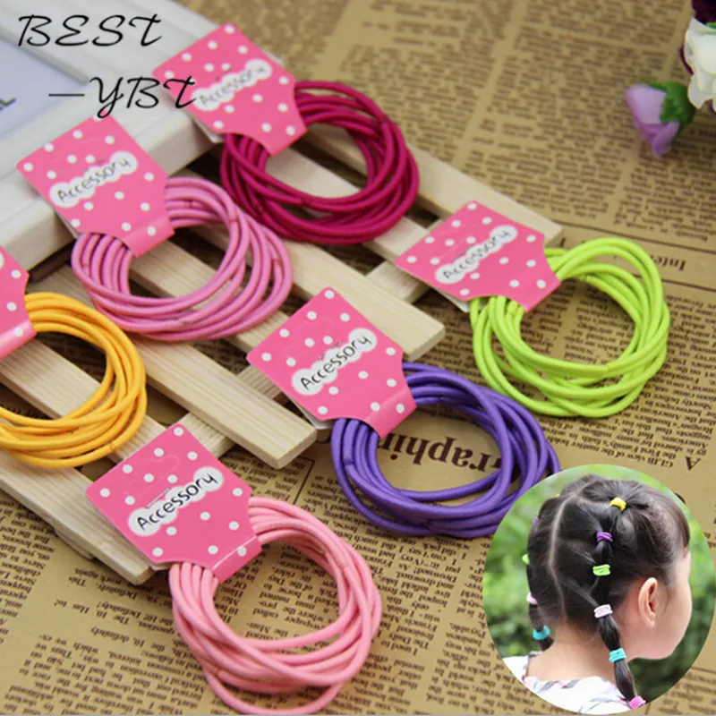 10 pcs/lot Cheap candy color ropes Fashion Cute Kids Elastic Hair Rope Ponytail Holder Band Ties Girls Accessories |