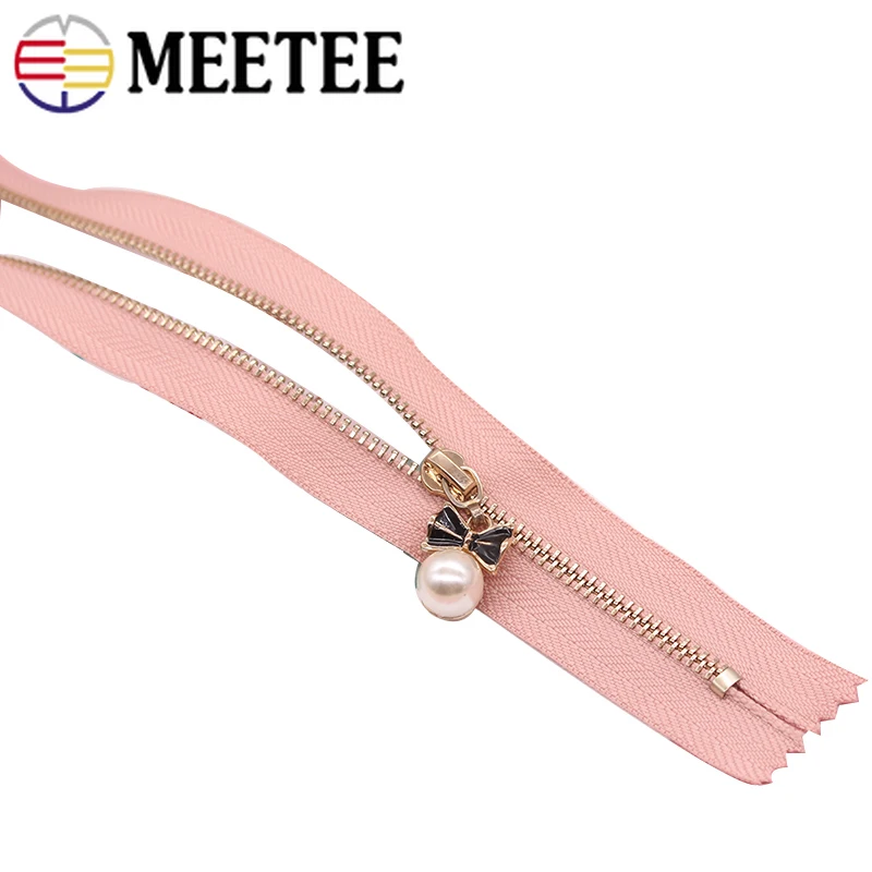 Meetee 2 5 шт./40/50 см 3 # металлическая молния с закрытым концом автоматической