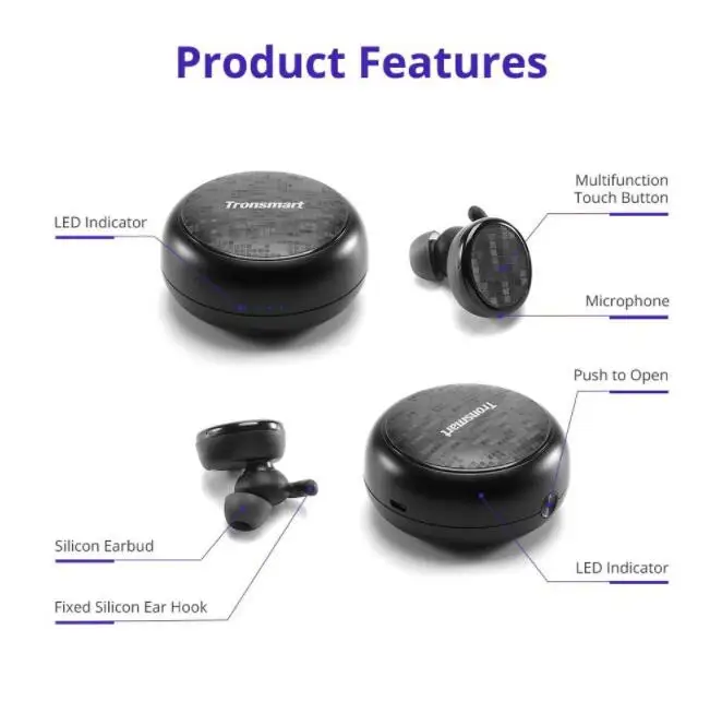 Tronsmart TWS двойные наушники V5 Bluetooth 5 0 гарнитура беспроводные с громкой связью