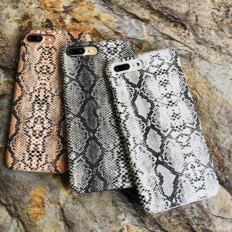 Винтажный чехол из змеиной кожи для телефона iPhone 8 7 6 s Plus Жесткий Чехол